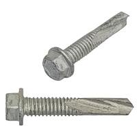 1/4"-28 X 3" Hex Washer Head, Self-Drilling Screw, #5 Point, Coated